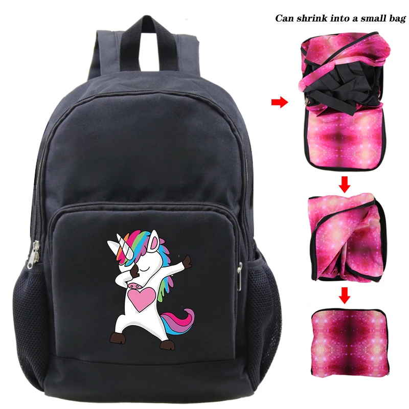 Складная сумка Mochila вытирает рюкзаки с единорогом Sac Dos Bookbag легкий портативный складной рюкзак школьные принадлежности
