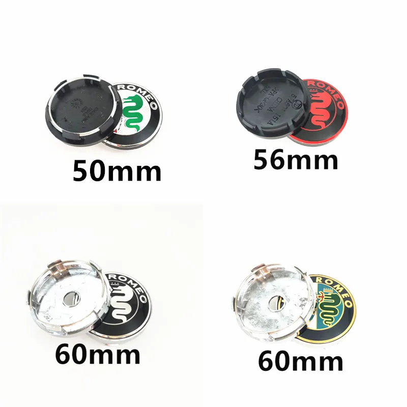 

4pcs Alfa Romeo 50 56 60 mm New Color Green Silver Black Red White Gold Car Wheel Center Hub Cap Wheel Rim cap Logo Emblem Badge