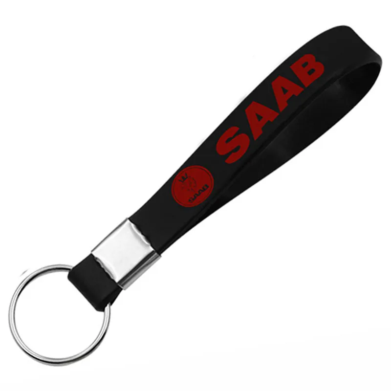 SAAB Black Red Отличный автомобильный стикер светящийся силиконовый значок эмблема брелок для ключей для Saab 9000 900 428 03-10 9-3 9-5 93 95 автомобильный Стайлинг - Название цвета: SAAB Black Red
