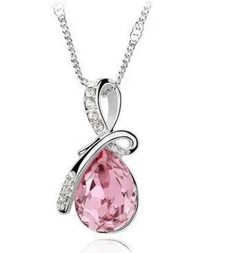 Hot Sell Top Class Fashion Heart Power Necklaces Crystal Jewelry New Girls Women Jewelry