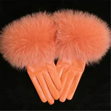 Новое поступление, перчатки из натуральной кожи, перчатки из натуральной овчины и лисьего меха, женские модные стильные высококачественные перчатки