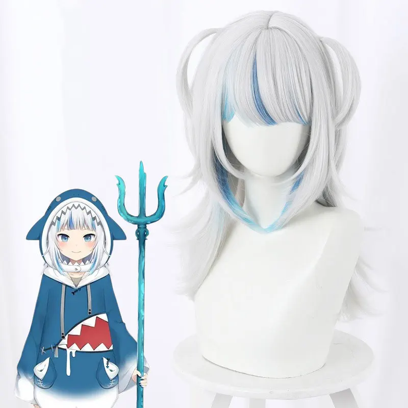 Hololive английский VTuber Gawr Косплэй парик теплостойкий синтетических волос Костюм на