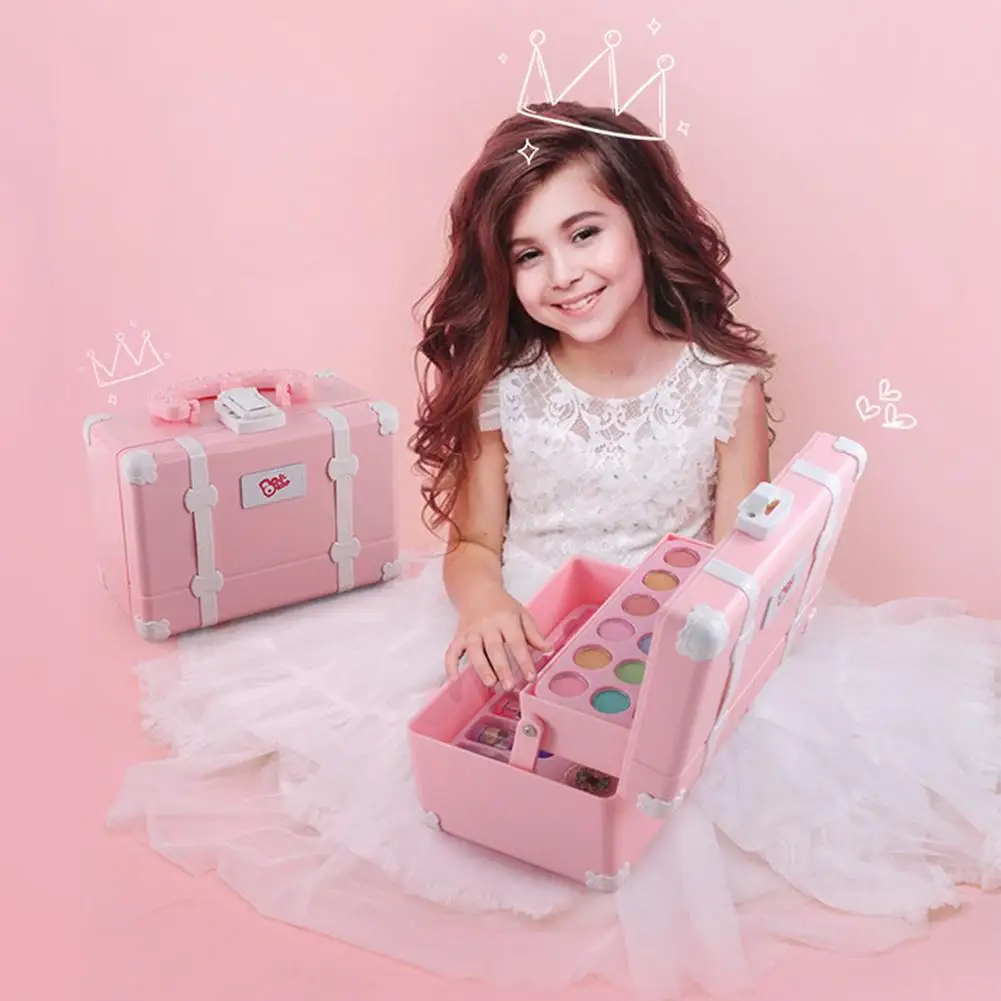 Children Makeup Set Cosmetic Simulation Pretend Play Toys Lipstick Nail Polish Bag Educational Gift For Ingenious BirthdayToys
