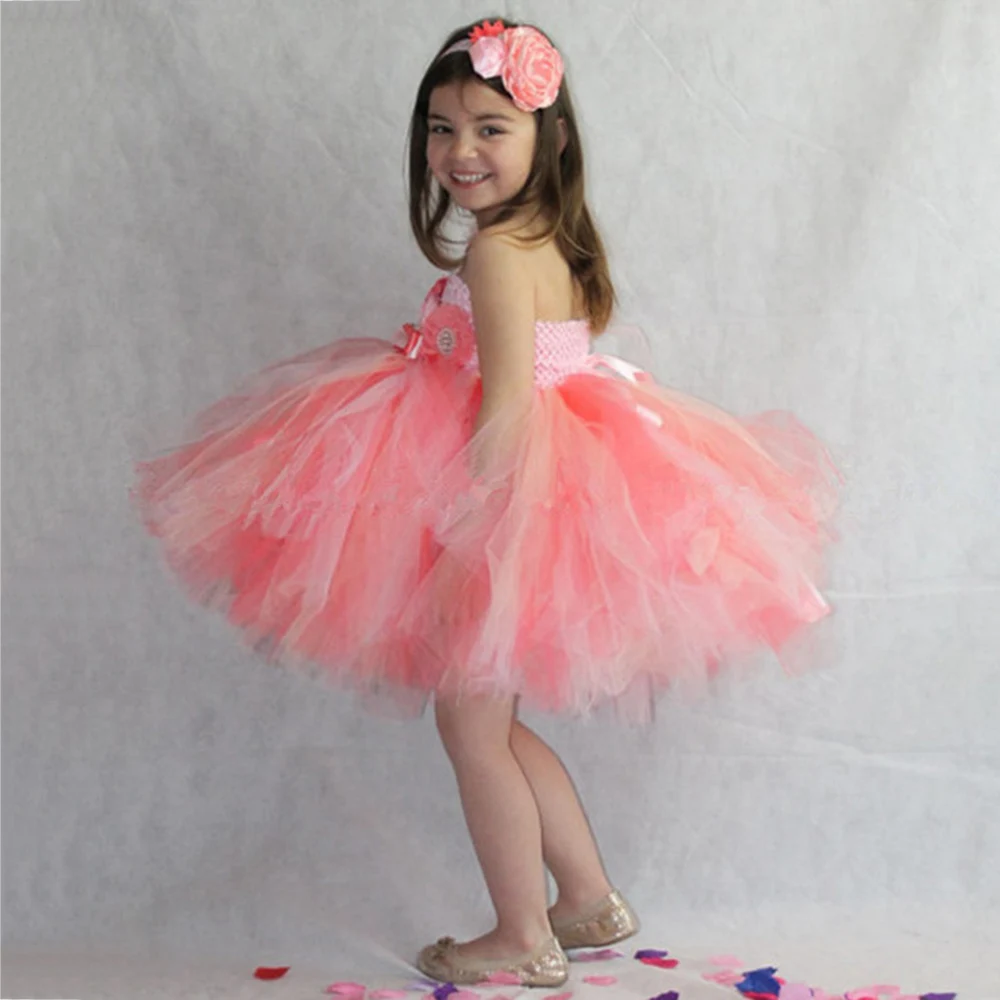 Розовые вечерние платья с цветочным узором для девочек; милый костюм феи без рукавов с цветочным принтом «Динь-Динь»; Пышное детское платье-пачка принцессы