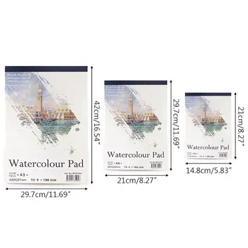 

15 Sheets A3/A4/A5 Watercolor Paper Sketch Book Notepad for Painting Drawing Art