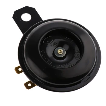 

105db Black Shell Universal Motorcycle Electric Horn Vertical and Horizontal Installation Possible