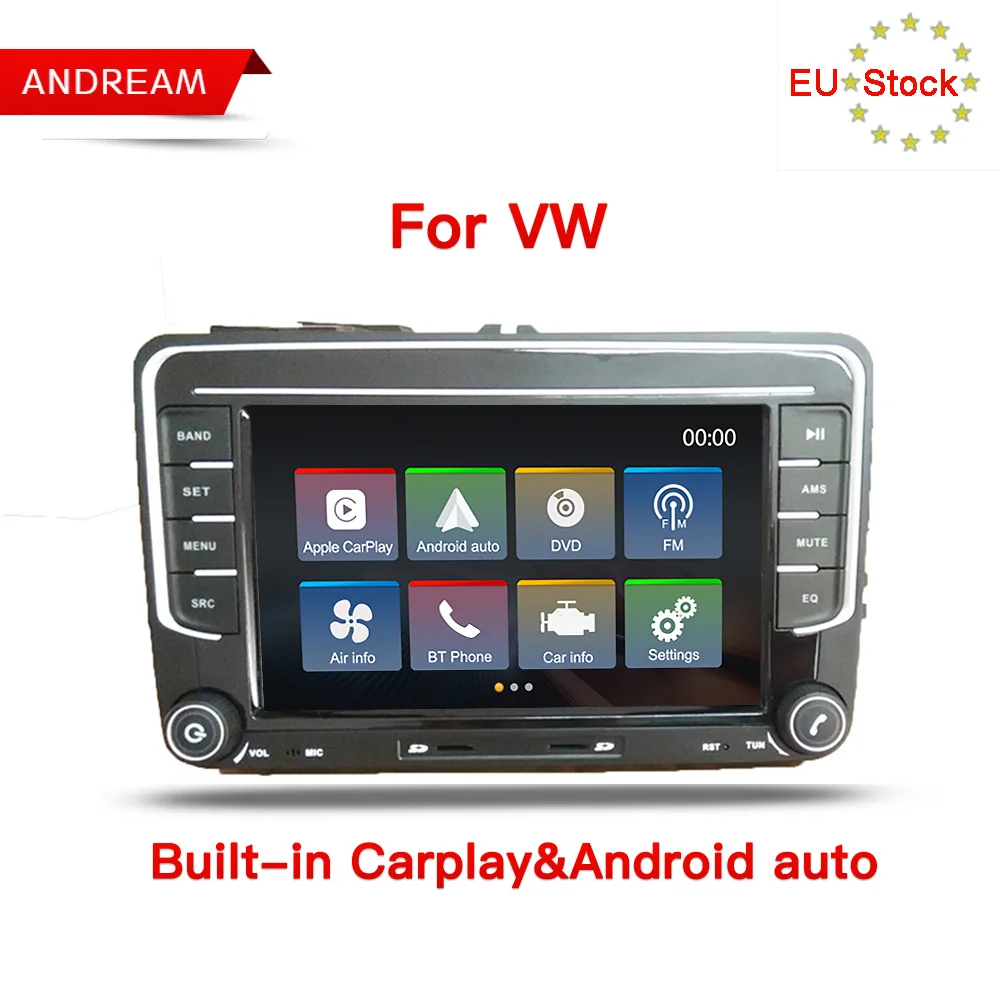 Andream Android авто и Carplay плеер радио для Volkswagen POLO PASSAT TOURAN Altea Octavia автомобильный