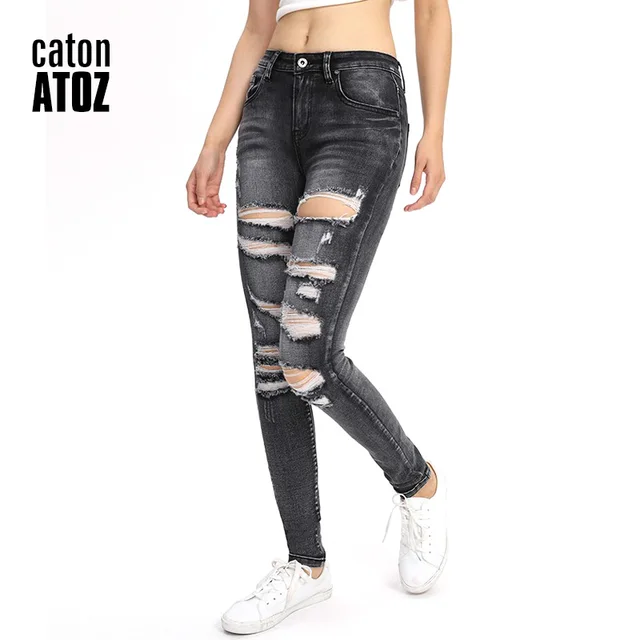 womens distressed denim