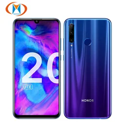 Глобальная версия смартфона Honor 20 Lite, две SIM-карты, 4 Гб 128 ГБ, мобильный телефон, Восьмиядерный, экран 6,21 дюйма, тройная камера 24 МП, фронтальна...