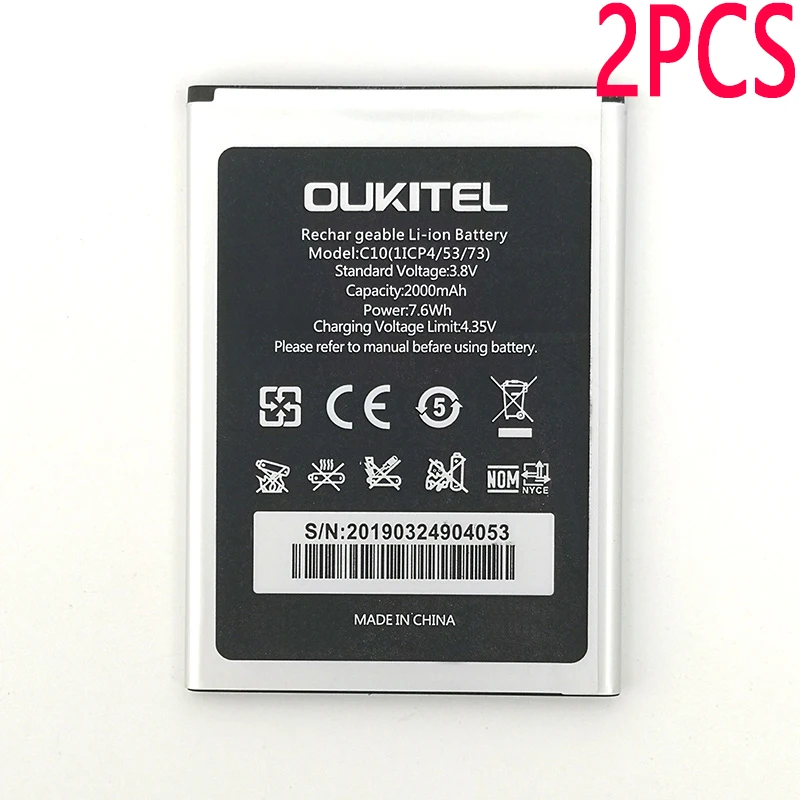 100% Оригинальный аккумулятор C10 2000 мАч для Oukitel мобильный телефон