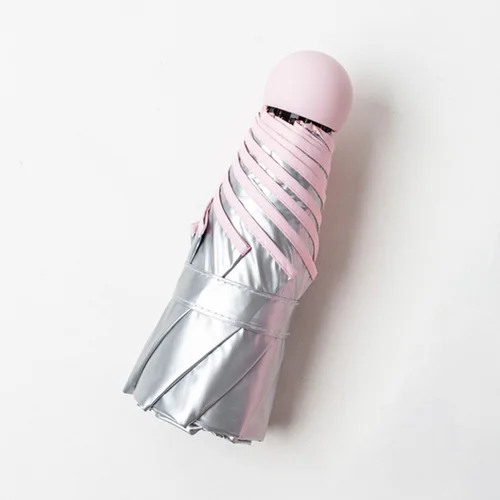 Pink-8K Серебряный титановый карманный зонтик капсула зонтик мини-светильник маленькие карманные зонтики анти-УФ Складные компактные Чехлы Солнечный дождливый - Цвет: Pink-8K