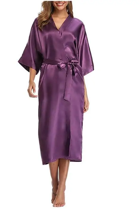 Women High Quality Black Silk Rayon Robe Sexy Long Lingerie Sleepwear Kimono Yukata Nightgown Plus Size S M L XL XXL XXXL A-050 women sleepwear silk robe