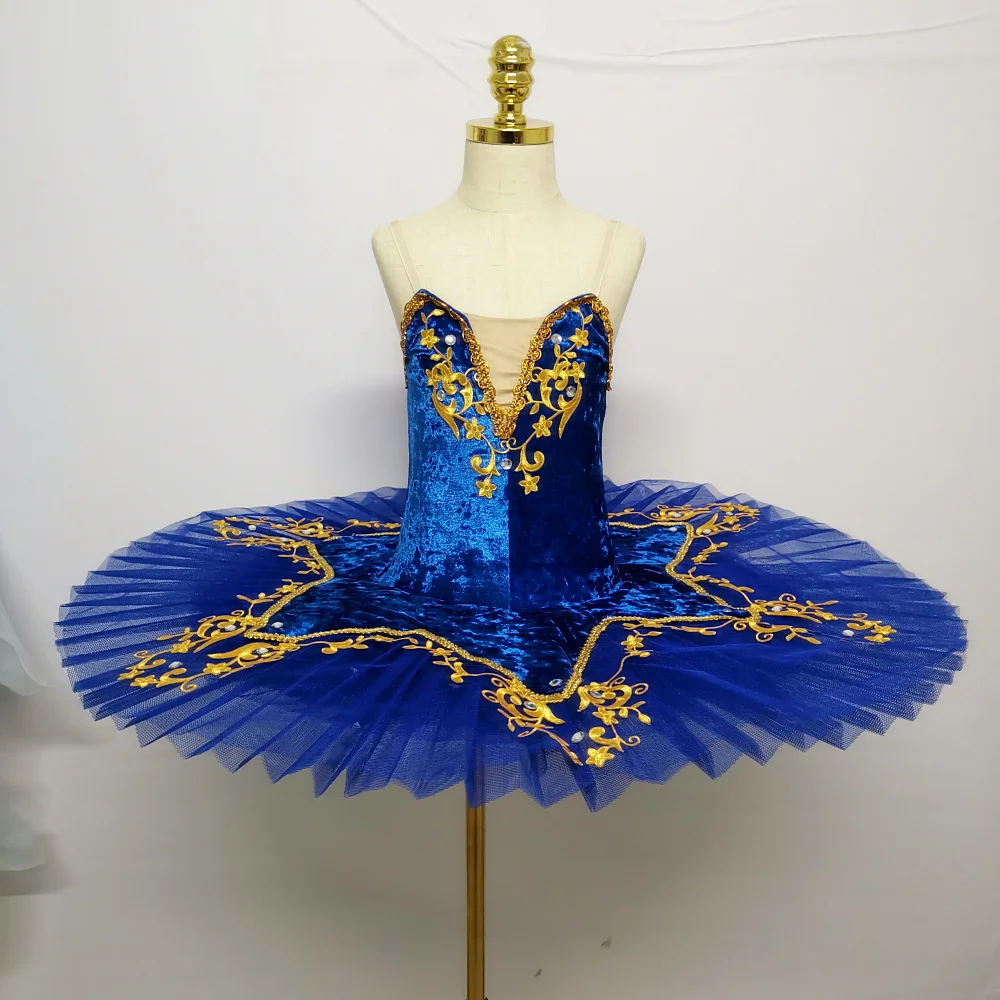 Professional Ballet Tutu Royal Blue Skirt Belly Dance Costumes Embroidery  Dress | eBay