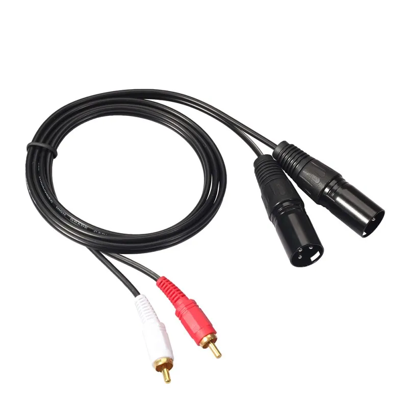 1,5 м 5ft аудио кабель 2 RCA штекер 2 XLR 3 Pin Мужской Женский пушечный усилитель смешивание аудиовидеокабель со штекерами двойной XLR Двойной RCA кабель