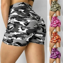 

Women Short Ladies Summer Casual Camouflage Push Up Fitness Skinny Shorts Running Gym Stretch Sports Short Pants 2021 New