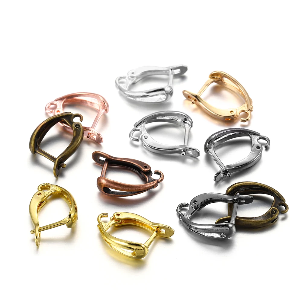 6-12 Teile/los Bronze Französisch Ohrring Haken Hebel Zurück Offene Schleife Einstellung Für DIY Schmuck Clips Verschluss, Die Entdeckungen zubehör – Detail 4