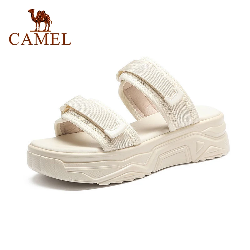 Женские шлепанцы на платформе CAMEL повседневные сандалии толстой подошве летняя