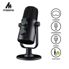 USB Microphone MAONO AU 902 Cardioid Condenser Mic with Dual Volume Control Mute Button Monitor Headphone Jack for Vocal Podc