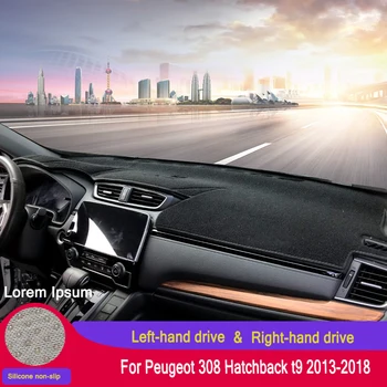 

For Peugeot 308 Hatchback t9 2013-2018 Car Styling Covers Dashmat Dash Mat Sun Shade Dashboard Cover Carpet 2014 2015 201