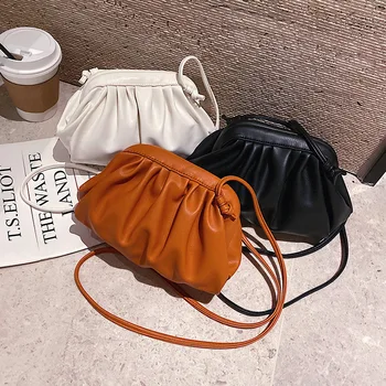 

2020 New Ladies Dumplings Package Simple Solid Color Fashion Trend Wild Personality Shoulder Bag Ins Hot Messenger Bag Purse