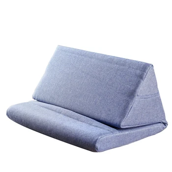 

Portable Laptop Tablet Pouch Storage Foldable Tablet Pillow for Ipad Stand Holder Foam Lap Rest Cushion Home Office(Jean Blue)