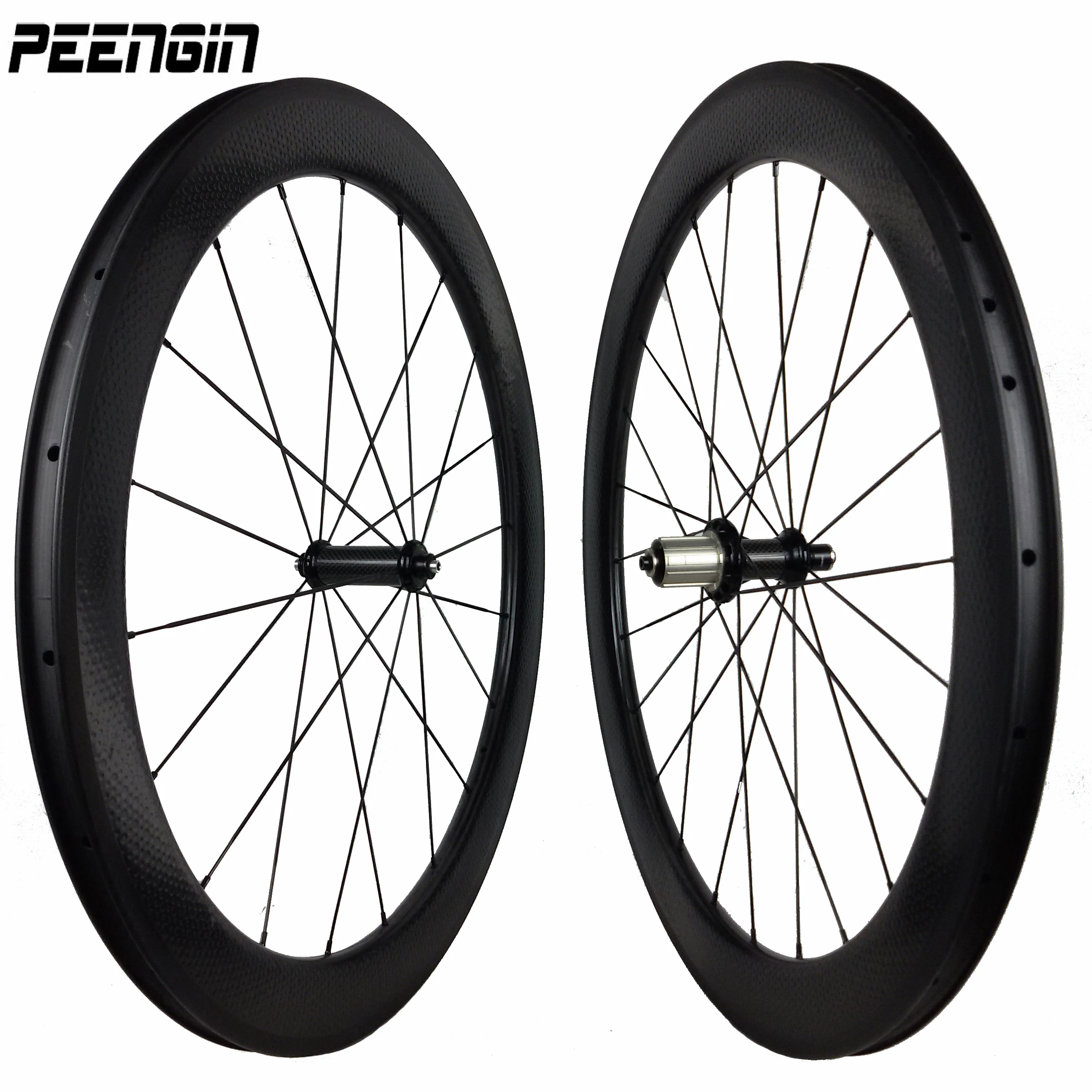 Carbon Tubular Dimple Wheelset 58mm Depth U Shape Design 25mm Width