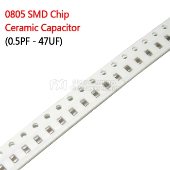 

100pcs 0805 SMD Chip Multilayer Ceramic Capacitor 0.5pF - 47uF 10pF 22pF 100pF 1nF 10nF 100nF 0.1uF 1uF 2.2uF 4.7uF 10uF 22uF