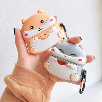 

Cute Hamster Case For Apple AirPods pro Silicone Earphone Protective cover wireless Bluetooth headset protects shell