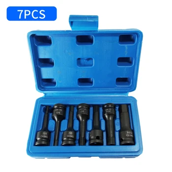 

7pcs 3/8-inch Drive Chrome Molybdenum Steel Socket Bit Set Hex Key Impact Spline Socket Bit Set (4mm-12mm)