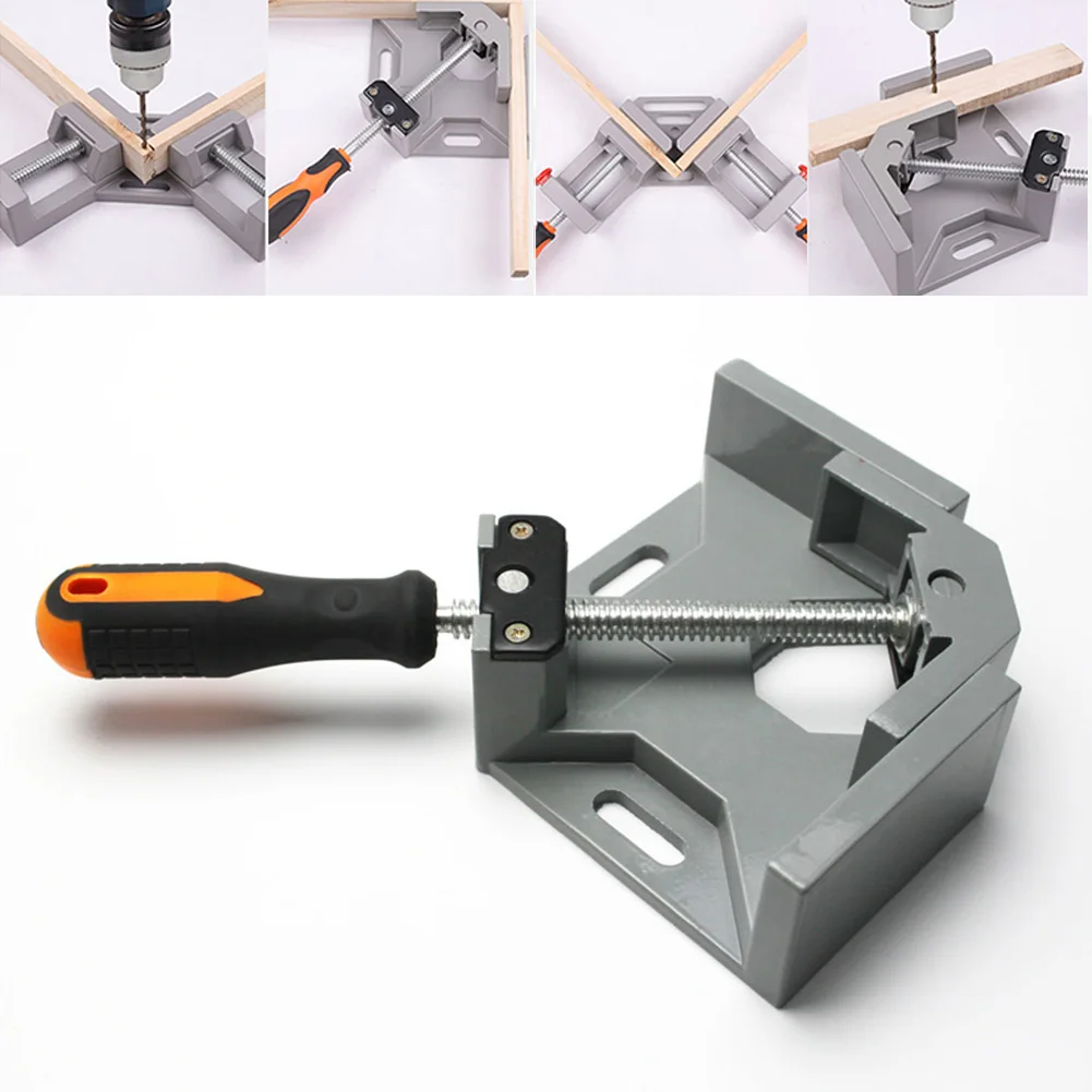 

90 Degree Corner Clamp Right Angle Clamp Carpenter Clip Woodworking Frame Clip Tools Aluminum Alloy Single Handle Tool Clamp