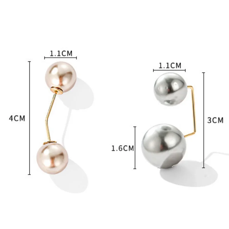 3Pcs/set Sweater Collar Needle Safety Brooch Simple Double Pearl Brooch Pins Clothing Accessories Brooches For Women