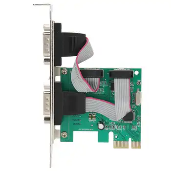 

Expansion Card 2 Port PCI-E to Serial COM Interface Controller Computer Accessories Parts New