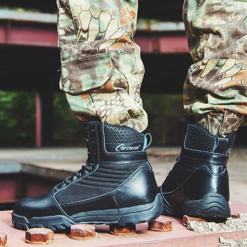 

Original Casual Shoes For Men High Quality Military Combat Men Boots Rubber Working Safety Boots Brands Leather Trekking Boots
