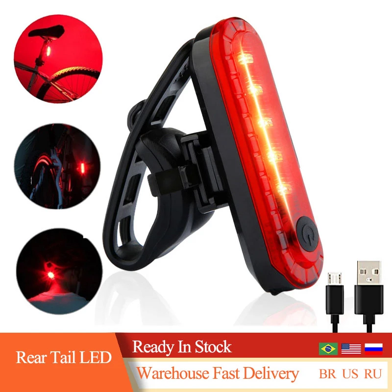 Bike Tail Light Rechargeable Led Mtb Road Bike Taillight Safety Warning