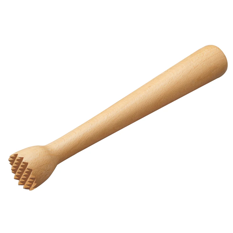 Wooden Cocktail Muddler and Mixing Spoon with Cocktail Recipes e