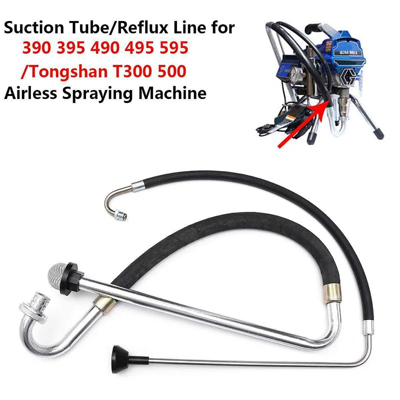 Suction Tube Reflux Line Airless Paint Sprayer Accessories for Graco 390  395 490 Tongshan T300 500