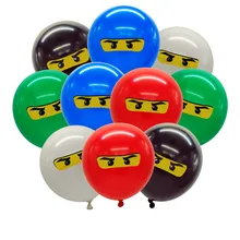 10-20 шт. Ninjago воздушные шары для мальчиков детей игрушка день рождения вечеринка украшение 12 дюймов латекс воздушный шар вечеринка принадлежности +антистресс игрушка