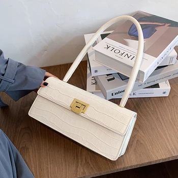 

NEW French Design Fashion Stone Pattern Underarm Bag Handbag Elegant Shoulder Bag Square Bag Width 28cm Height 13cm Thickness8cm