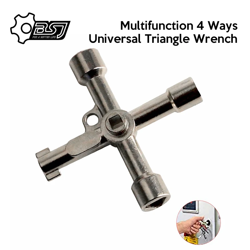 Clé Multifonction 4 Voies Pour Armoires De Compteurs D'eau Et De Gaz Et Ascenseurs