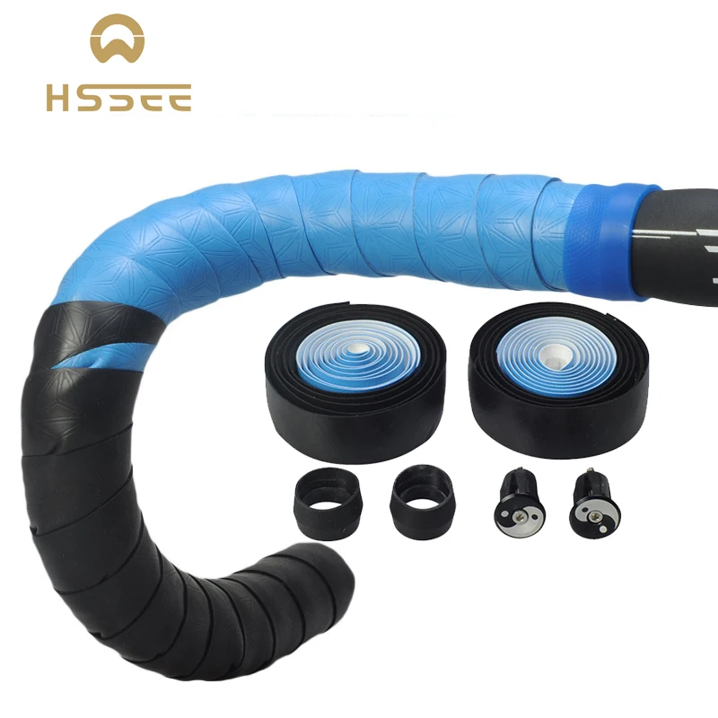 HSSEE двухцветные ремни для руля липкий PU+ эластичный EVA официальный аутентичный ремни для руля противоскользящие велосипедные аксессуары