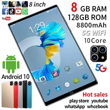 Tablette PC P40 de 8 pouces, avec RAM de 8 go et ROM de 256 go, double SIM, wi fi, Bluetooth, classe en ligne, gps, type c, android 9.1, nouvelle collection, livraison gratuite