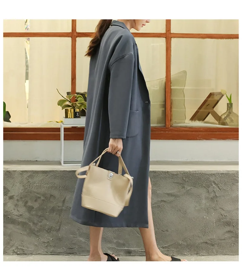 spring Autumn New Plus Size Fashion Women Loose Casual Harajuku Vintage Long section Windbreaker Female coat