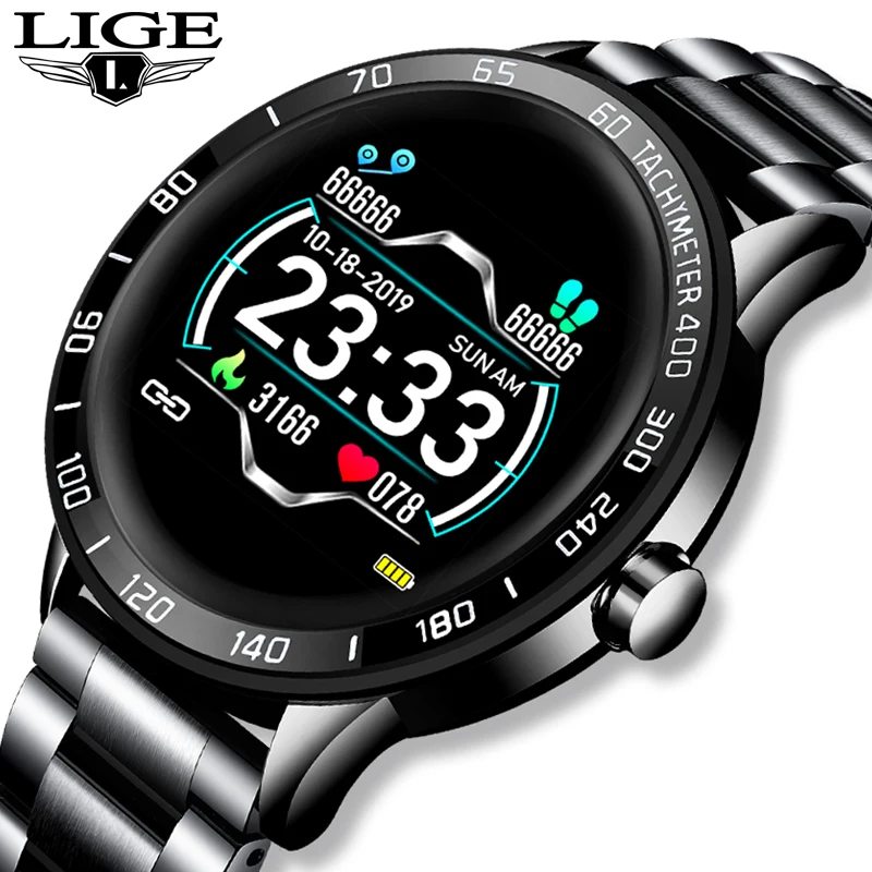 LIGE 2019 Neue Smart uhr männer wasserdichte sport Für iPhone Herz rate blutdruck fitness tracker smartwatch reloj inteligente