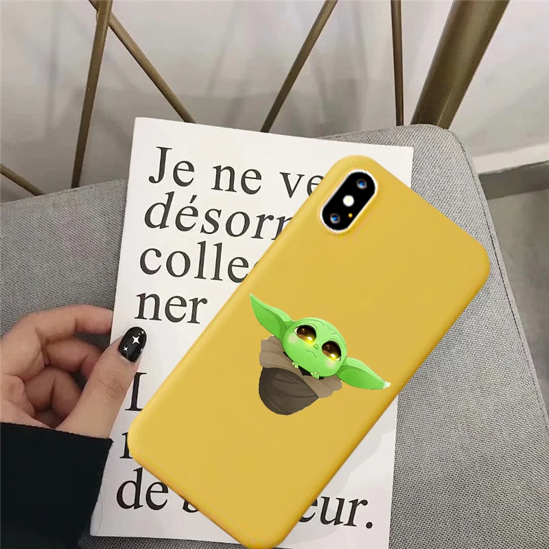 Милый силиконовый чехол для телефона Jamular Kawaii Baby Yoda для IPhone 11 Pro XS Max X XR 7 8 6 6s Plus с мандалорским узором