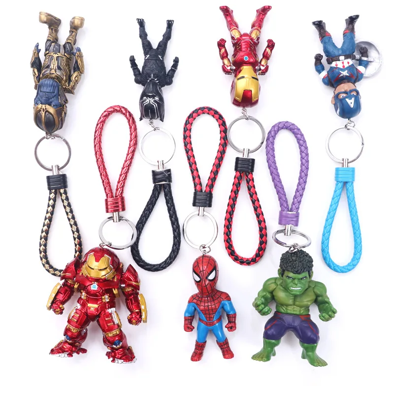 

NEW Super Hero Avengers Key Chains 10cm Spider-Man Iron Man Captain America Hulk Action figure toys doll Christmas gift B594