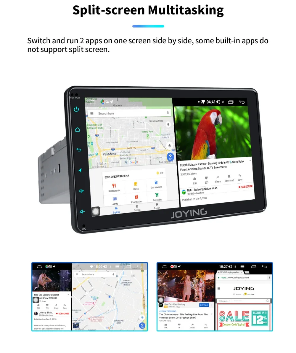 Clearance JOYING Android 8.1 Car raido playe 1 din Octa Core head unit universal 8inch GPS Navigation SWC fast boot mirror link autoradio 19