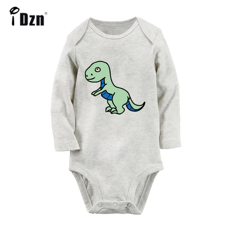 Милый T-Rex мультфильм Динозавр Китайский Мужской ремень с бляшкой драконом дизайн новорожденных боди малышей с длинным рукавом Onsies комбинезон хлопок одежда - Цвет: JbBaby3086GC