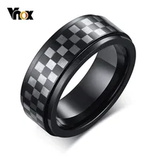 Vnox – bagues en tungstène pour hommes, 8mm, motif damier Unique, pour mariage, style décontracté