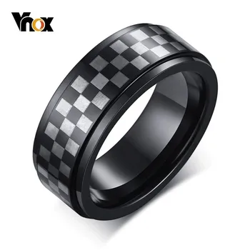 

Vnox 8mm Tungsten Rings for Men Unique Checkerboard Grid Texture Wedding Band Casual Male Anel