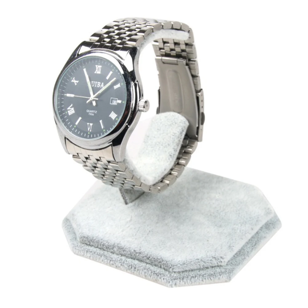 

C Type Design Jewelry Bracelet Watch Display Rack Stand Holder External Wrapped Flannel Jewelry Display Props Counter Decoration